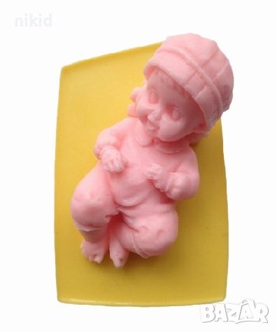 3d бебе Момченце с шапка и мече силиконов молд 3D за декорация украса фондан торта и др, снимка 2 - Форми - 19435790