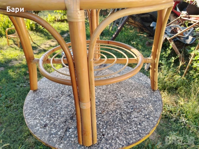 Комплект от два стола и маса от ратан, снимка 7 - Столове - 40134449