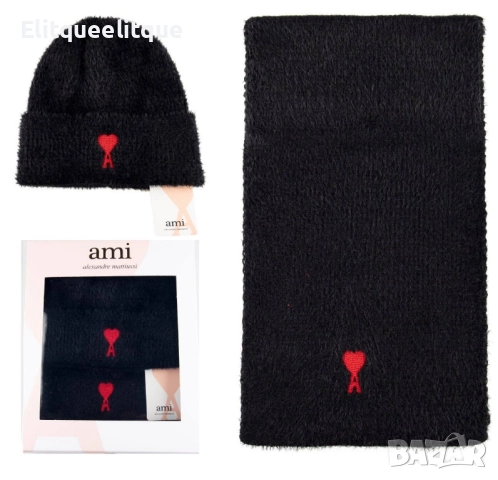 комплект шапка и шал ami celine , снимка 2 - Шапки - 52199859
