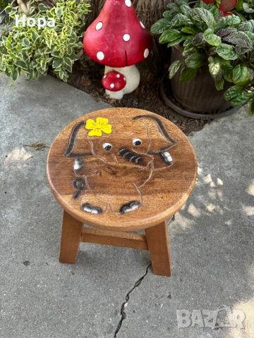 Столче / Табуретка от тиково дърво