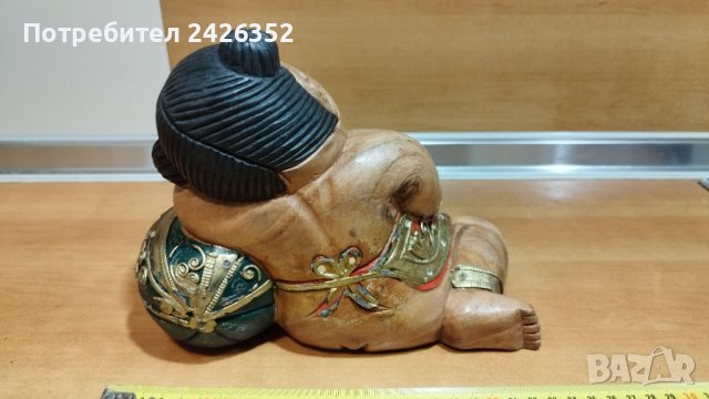 Стара дървена фигура, гейша, снимка 4 - Колекции - 39509841
