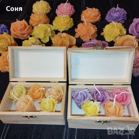 Ароматни восъчни свещи - цветя и рози  различни цветове, снимка 11 - Романтични подаръци - 53168815
