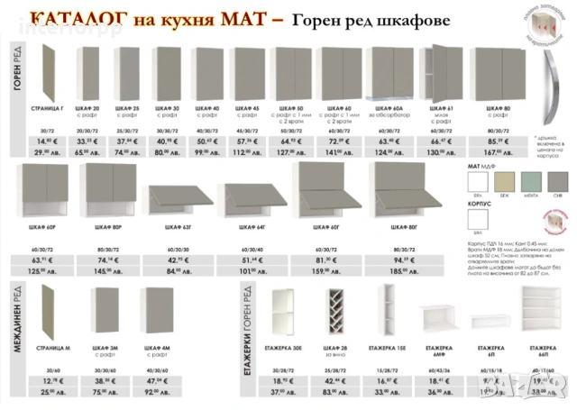 Кухня 182/320 Бял и Беж Мат МДФ от модулни шкафове с Безплатен Проект, снимка 7 - Кухни - 49110374