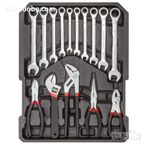 Куфар на колела WerkBull Germany® с инструменти – 1050ч от хром-ванадиева стомана модел 2024, снимка 6 - Куфари с инструменти - 52253199