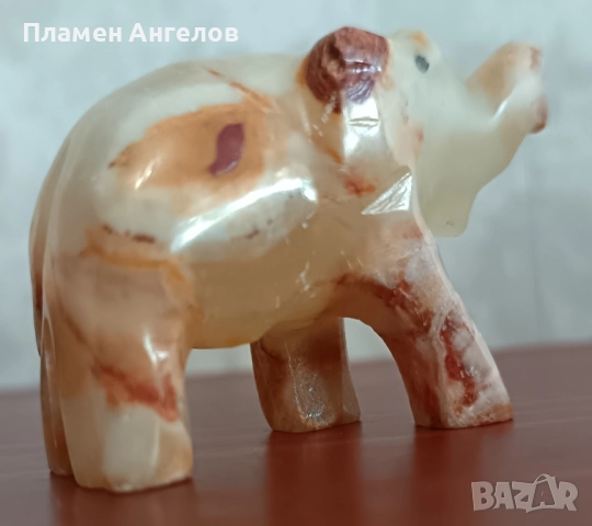 Фугурка-слон от мраморен оникс, снимка 6 - Декорация за дома - 51898919