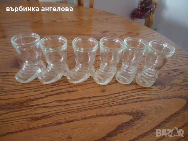 Стари германски чашки-ботуши за аперитив 6бр., снимка 2 - Антикварни и старинни предмети - 36325051