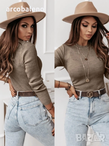 Дамски втален оребрен пуловер ISSABELI, 5цвята , снимка 11 - Блузи с дълъг ръкав и пуловери - 52579081