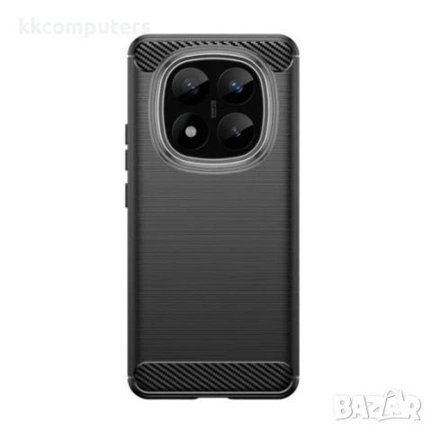 Силиконов кейс MBX Carbon, За Xiaomi Redmi Note 14 Pro+, Черен, снимка 3 - Калъфи, кейсове - 50450729