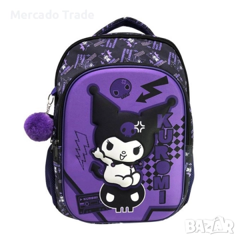 Ученическа раница за начално училище в лилаво, 3D Kuromi, За момичета