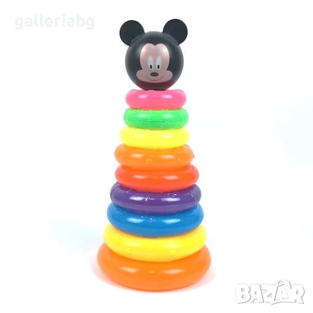 Детски конус с цветни рингове на Мики Маус (Mickey Mouse), снимка 1 - Други - 40786680