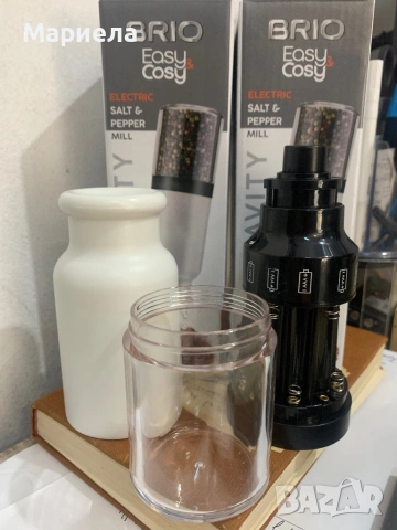 Гравитационна електрическа мелница Brio Easy Cosy, бяла, керамичен механизъм, Ф6х18.5см, снимка 5 - Други стоки за дома - 53732676
