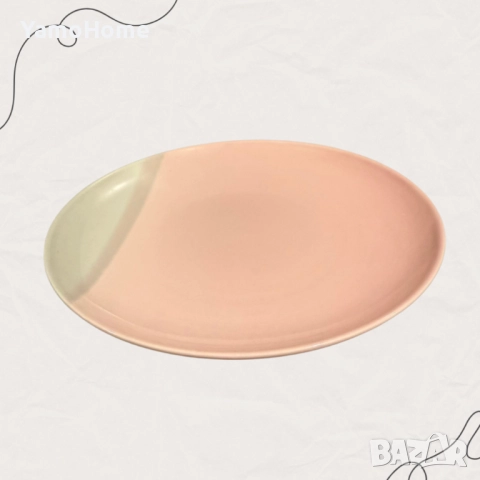 Голяма основна чиния „Розов залез“ – 26 см, снимка 1