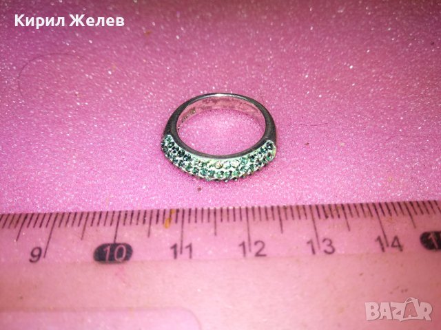 OXETTE S925 ЕМАЙЛИРАН СКЪПОЦЕНЕН СРЕБЪРЕН ПРЪСТЕН СРЕБРО 925 с ИСКРЯЩИ КРИСТАЛИ СВАРОВСКИ 43219, снимка 9 - Пръстени - 44315328