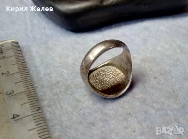 СТИЛЕН СРЕБЪРЕН ПРЪСТЕН СРЕБРО 925 с КРЪСТООБРАЗЕН ЗЕЛЕН ЕМАЙЛ РЪЧНА АРТ РАБОТА 49997, снимка 4 - Пръстени - 50024179