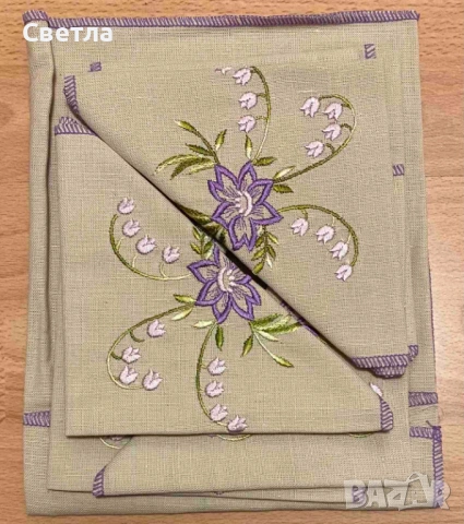 Ленени  Комплекти с по 6 бр. салфетки-1, 2 и 3 (бродерия)-по € 23 и 4 и 5 (щампа) по € 13