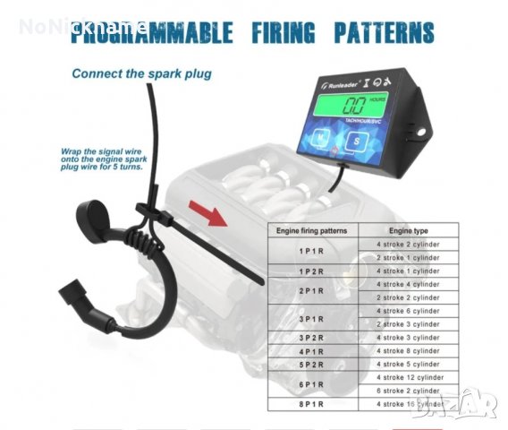 Runleader RL-HM011G Тахометър Моточасовник Брояч на Мото Часове за кросов мотор атв лодки агрегати, снимка 8 - Аксесоари и консумативи - 33527099