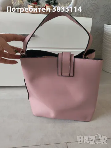 Дамска чанта цвят пепел от рози , снимка 3 - Чанти - 48819862
