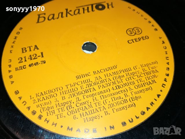 ЯНИС ВАСИЛИУ-ПЛОЧА 2701231730, снимка 9 - Грамофонни плочи - 39457405