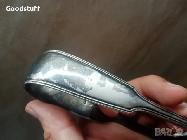 Стара щипка 1890г,за аспержи посребрена,маркировки, снимка 7 - Антикварни и старинни предмети - 49945098