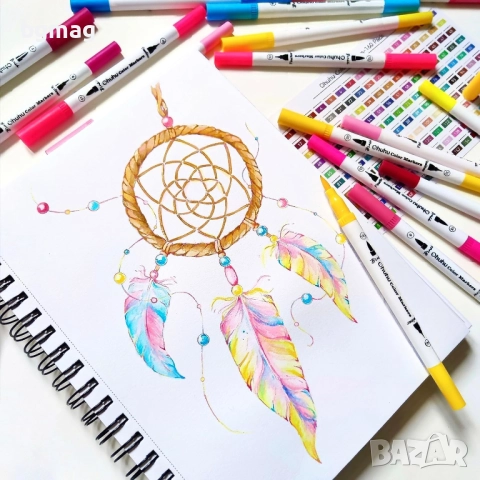 Ohuhu Maui Series маркери с два писеца тип четка и тънък писец, 160 цвята, снимка 9 - Ученически пособия, канцеларски материали - 52183232