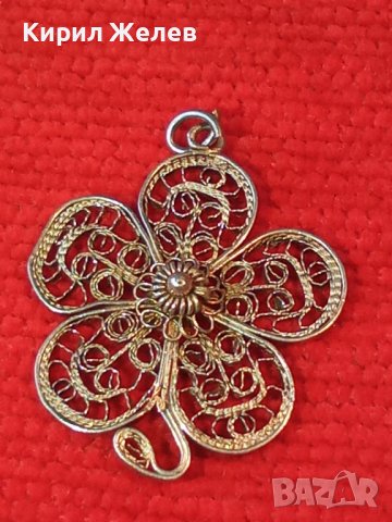 СРЕБЪРНО ЦВЕТЕ ФИЛИГРАН ГРАНУЛАЦИЯ РЪЧНА МАЙСТОРСКА СТАРА ИЗРАБОТКА 16721