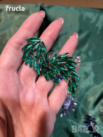 Обеци Зелени Бляскави Крила