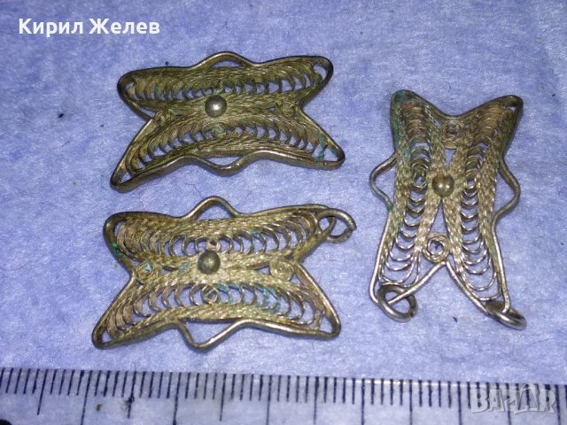 3СТАРИННИ ФИЛИГРАННИ СРЕБЪРНИ ЕЛЕМЕНТИ от ВЪЗРОЖДЕНСКА СРЕБЪРНА ГРИВНА РЪЧНА МАЙСТОРСКА РАБОТА 27134, снимка 6 - Антикварни и старинни предмети - 40921467