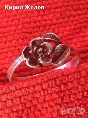 СТАРИНЕН ФЛОРАЛЕН СРЕБЪРЕН ПРЪСТЕН РОЗА СРЕБРО ВИСОКА ПРОБА МАЙСТОРСКА РЪЧНА ИЗРАБОТКА 45540, снимка 10 - Антикварни и старинни предмети - 46266841