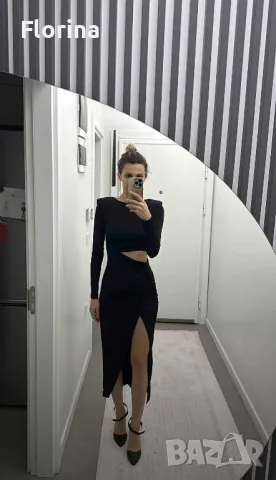 Черна вечерна рокля, нова с етикет, снимка 5 - Рокли - 49840100