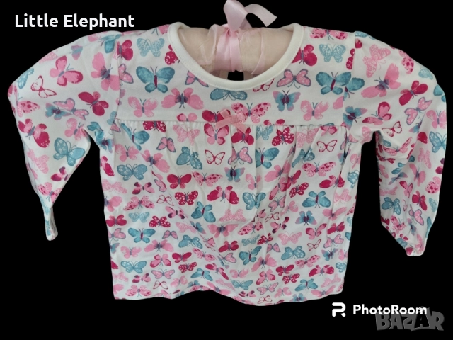 Блузка с дълъг ръкав пеперуди за 12-18 мес мом,"baby colours",колекция"Butterflies",Англия/нова