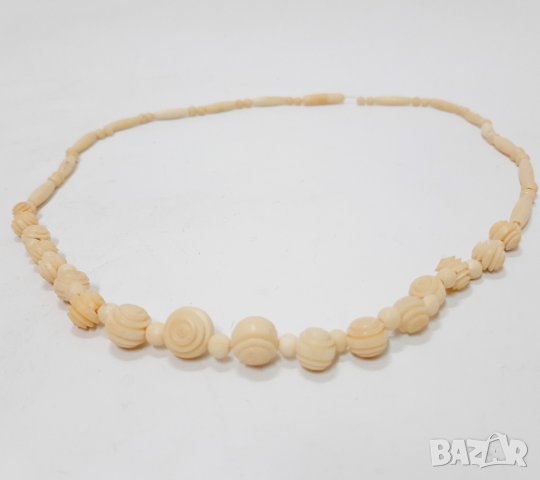 Старинен гердан от слонова кост(12.3), снимка 2 - Колиета, медальони, синджири - 37273847