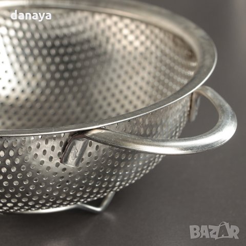 2688 Малък метален гевгир с дръжки, 19см, снимка 4 - Други - 35671815