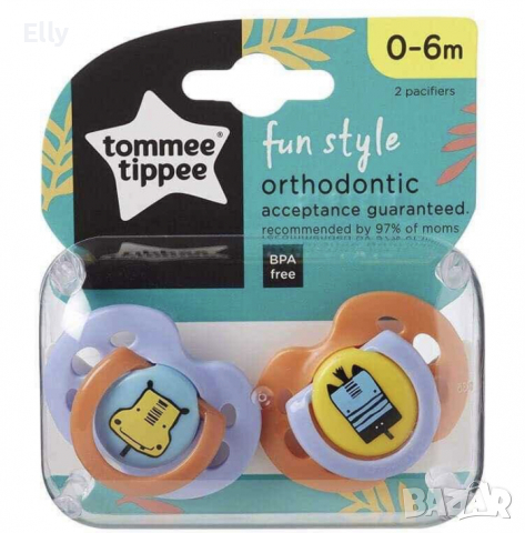 Tommee Tippee - Ортодонтични залъгалки, снимка 2 - Прибори, съдове, шишета и биберони - 36428666