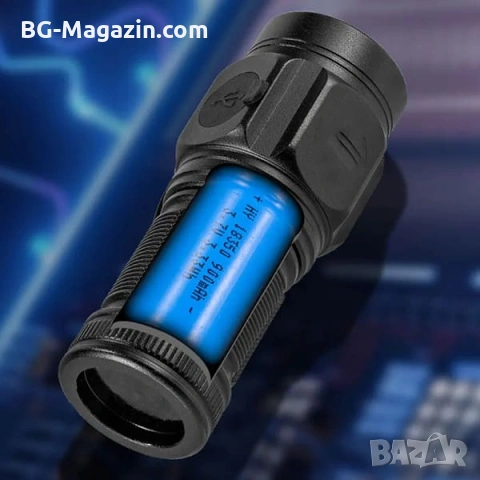 Мощен мини фенер LED акумулаторен 1500 лумена ръчен за лов риболов къмпинг палатка туризъм USB, снимка 8 - Къмпинг осветление - 53032275