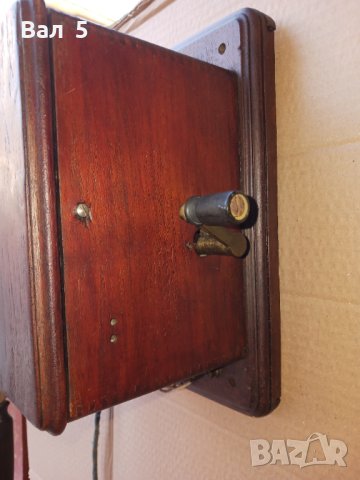 100 годишен френски стенен дървен телефон .  РЯДЪК, снимка 3 - Антикварни и старинни предмети - 44325322