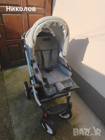 Комбинирана количка 3в1 LORELLI Premium POLAND MIA AIR LIGHT&DARK GREY, снимка 3 - Детски колички - 52664357