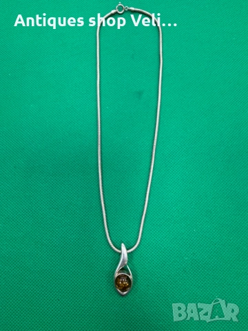 Сребърен синджира с висулка №7709 , снимка 2 - Колиета, медальони, синджири - 52721268