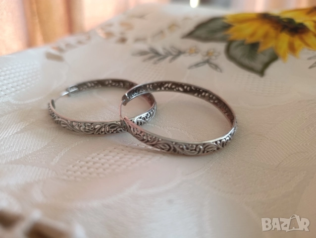 Дамски сребърни обеци , снимка 2 - Обеци - 52387536