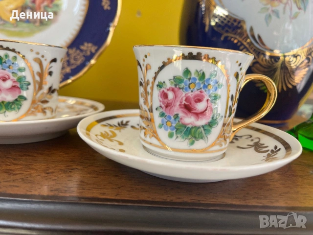 Не знам нищо за произхода им, но знам, че са изцяло ръчно декорирани и са мниго красиви , снимка 4 - Чаши - 53215191