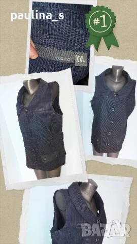 Два различни броя / Дънков елек тип риза и елек тип туника / голям размер , снимка 10 - Елеци - 29468958