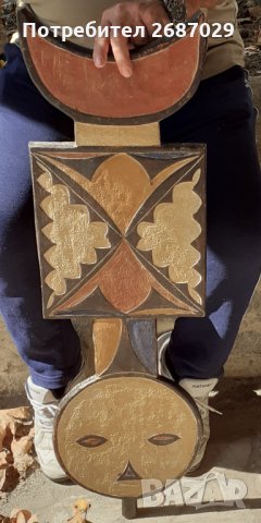 Кукери: 1 метър Кукер тотем фигура ДЪРВЕНО Абстрактно пано, пана, кукер пано, снимка 2 - Декорация за дома - 34248701