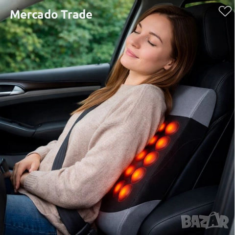 Затопляща и масажираща възглавница Mercado Trade, За седалка на автомобил , снимка 3 - Аксесоари и консумативи - 53803988