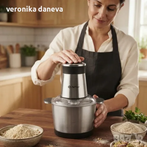 Мощен 5L електрически чопър и месомелачка – Бързо смилане на месо и зеленчуци, снимка 2 - Чопъри и пасатори - 55802944