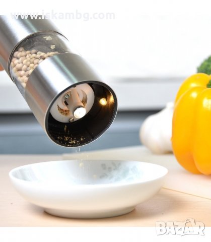 ЕЛЕКТРИЧЕСКА МЕЛНИЧКА ОТ НЕРЪЖДАЕМА СТОМАНА ЗА СОЛ И ПИПЕР - код 1388, снимка 4 - Аксесоари за кухня - 34015192