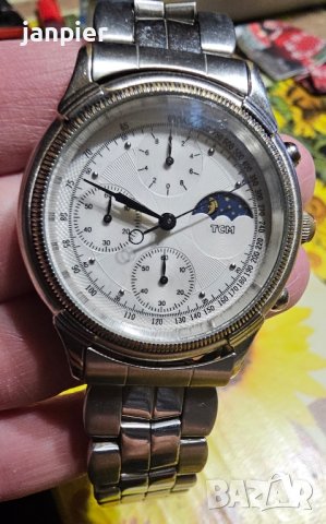 Мъжки часовник TCM Chronograph[ 24часов лунен календар], снимка 3 - Мъжки - 44482908