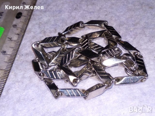 СТИЛЕН ЛЪСКАВ УНИСЕКС ЛАНЕЦ от БЛАГОРОДНА НЕРЪЖДАЕМА СТОМАНА с БЯЛА ПОЗЛАТА 18684, снимка 5 - Колиета, медальони, синджири - 41483939