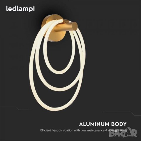 LED Аплик 36W Златен Топло Бяла Светлина, снимка 2 - Лампи за стена - 41946568