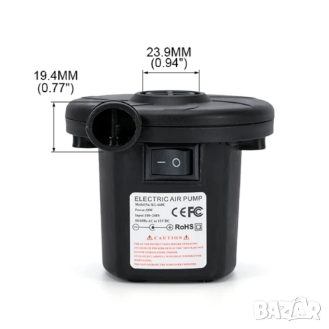 Електрическа помпа за въздух 12V, снимка 2 - Аксесоари и консумативи - 51913306