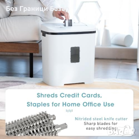 Нов Професионален Унищожител - 14 Листа, хартия, P4, Тих, Мобилен шредер, снимка 5 - Друга електроника - 44517388