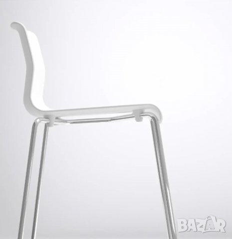 Стилен бар стол Ikea GLENN бял/хром НОВИ-Цена до изчепване, снимка 12 - Столове - 39640629